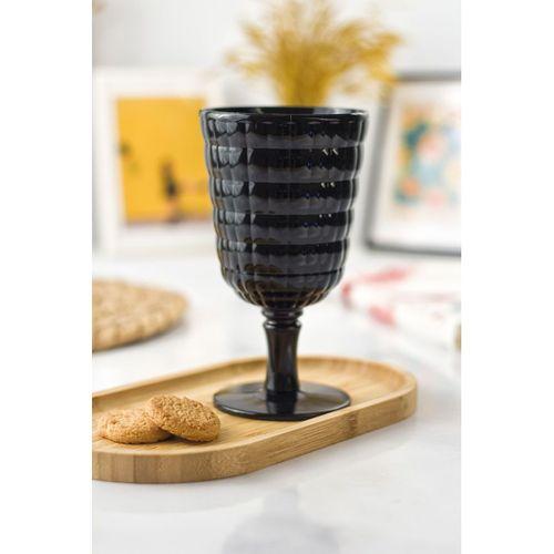 Akrilik Siyah Tekli Kadeh & Su Meşrubat Kahve Yanı Bardağı 450 ml ( Cam Değildir )
