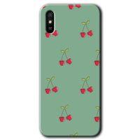 MRCİLETİSİM Xiaomi Redmi 9A Kılıf HD Desen Baskılı Arka Kapak+Temperli Cam - Kiraz Berry