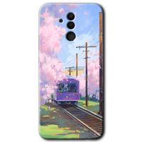 Huawei Mate 20 Lite Kılıf Baskılı Kapak - Rails Paint + 5D Tam Kaplayan Cam