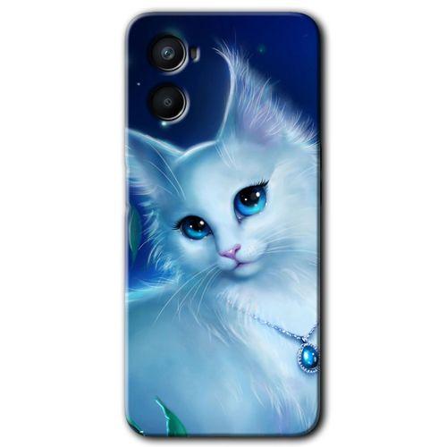 Oppo A96 Kılıf HD Desen Baskılı Arka Kapak - Cat Glance + Kırılmaz Cam