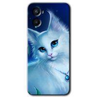 Oppo A96 Kılıf HD Desen Baskılı Arka Kapak - Cat Glance + Kırılmaz Cam