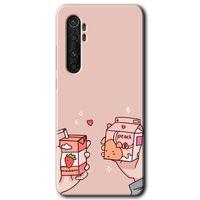 Xiaomi Mi Note 10 Lite Kılıf HD Desen Baskılı Arka Kapak - Meyveli Süt + Kırılmaz Cam