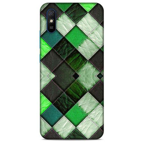 Xiaomi Redmi 9A Kılıf Patchwork (17) Tasarım Kılıf Fıstık Yeşili