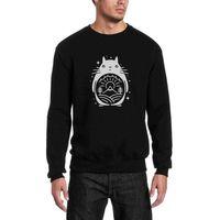 Totoro Baskılı Siyah Erkek Sweatshirt