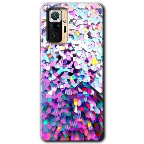 BeRa Aksesuar Xiaomi Redmi Note 10 Pro Kılıf Baskılı Kapak - Mosaic Fragments Colorfull +Tam Kaplayan Mat Seramik