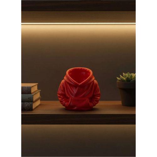 Dekoratif Kırmızı Hoodie Kalemlik 10x10 Cm