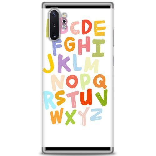 Samsung Galaxy Note 10 Plus Kılıf HD Baskılı Kılıf - Alfabe + Tam Ekran Koruyucu