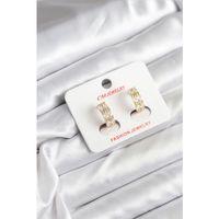 14K Gold Renk Kaplama Zirkon Taşlı CM Kadın Küpe