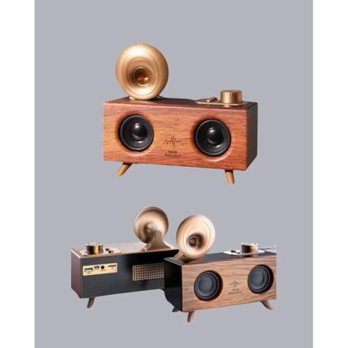 Çift Hoparlörlü Retro Bluetooth Speaker 1800mah Bataryalı Aux Usb Sd Kartlı