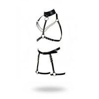 Siyah Harness Takım Zincir Ve Halka Detaylı Boyunluklu - Brf1081