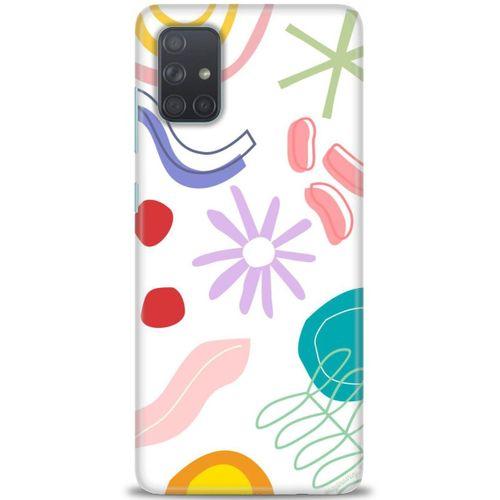 Samsung Galaxy A51 Kılıf HD Baskılı Kılıf - Çiçek Yıldız + Tam Ekran Koruyucu
