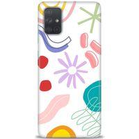 Samsung Galaxy A51 Kılıf HD Baskılı Kılıf - Çiçek Yıldız + Tam Ekran Koruyucu