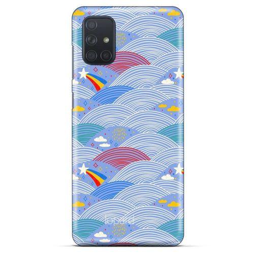 Samsung Galaxy M51 Kılıf Pastel Renkler (2) Kabı Mor Beyaz