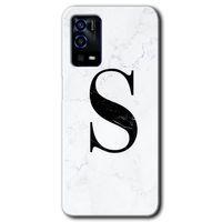 OPPO Oppo A55 Kılıf HD Desen Baskılı Arka Kapak - Beyaz Mermer Desenli S Harfi