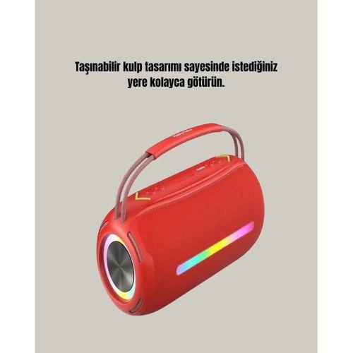 Suya Dayanıklı 20w Rgb Hoparlör Bluetooth, Usb, Sd Kart Ve Aux Girişli