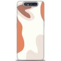 Samsung Galaxy A80 Kılıf HD Baskılı Kılıf - Kahve Kalp + Tam Ekran Koruyucu
