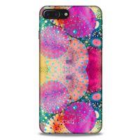 Apple Iphone 7 Plus Kılıf Pastel Renkler (47) Crystal Flex Kılıf Fuşya Sarı