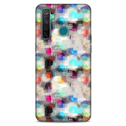 Oppo Realme 5 Pro Kılıf Pastel Renkler (8) Baskılı Kılıf Turkuaz Beyaz