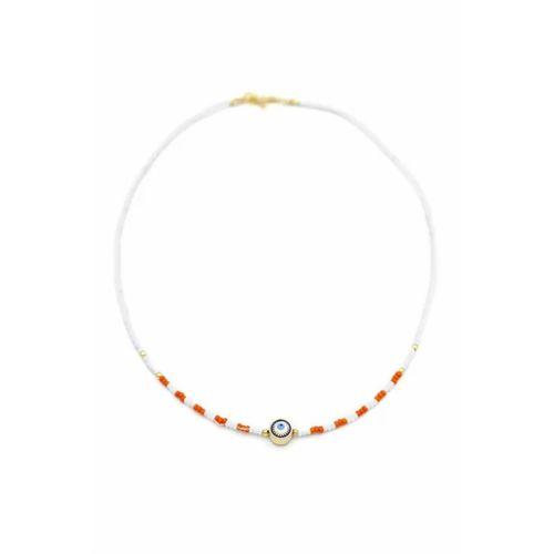 Boncuk Göz Kolye - Beyaz