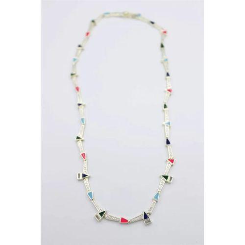 Taşlı Marka Kolye - Altın