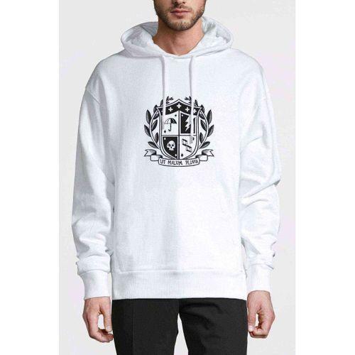 The Umbrella Academy Ut Malum Pluvia Baskılı Beyaz Erkek Kapşonlu Sweatshirt