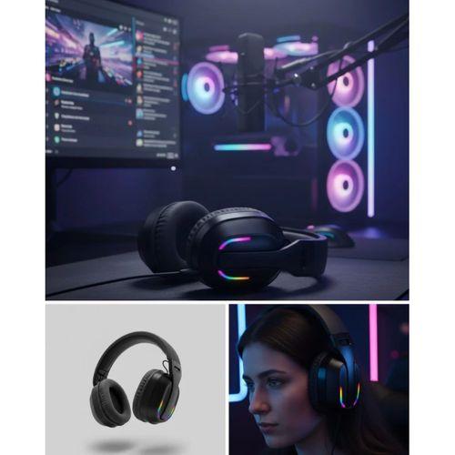 Wireless  Kulaklığı Rgb Işıklı Uzun Bataryalı Mikrofonlu Headset