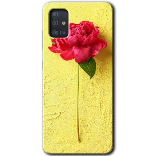 Potkal Hediye Fabrikası Samsung Galaxy A51 Kılıf HD Desen Baskılı Arka Kapak - Kırmızı Gül