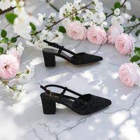Fiyra 7013 Siyah Simli Kalın Kare Topuk Abiye Stiletto Ayakkabı