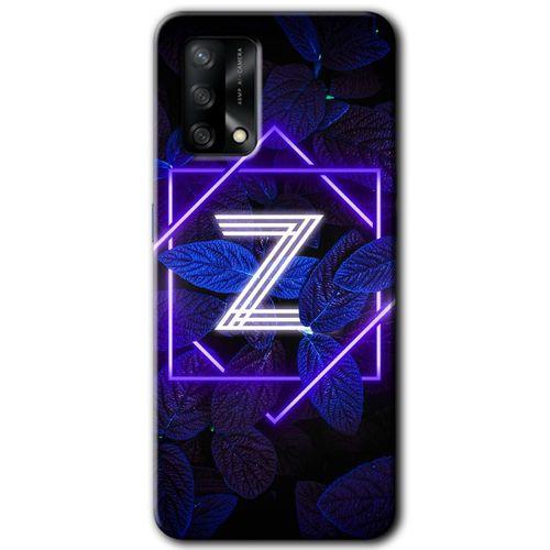 OPPO Oppo A54 Kılıf HD Desen Baskılı Arka Kapak - Dark Neon Yaprak Z Harfi