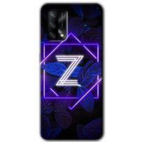 OPPO Oppo A54 Kılıf HD Desen Baskılı Arka Kapak - Dark Neon Yaprak Z Harfi