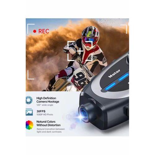 Q29 Motosiklet Kask Bluetooth Kulaklık Eşleşmeli 1080p Kamera Geniş Açı Su Geçirmez Intercom