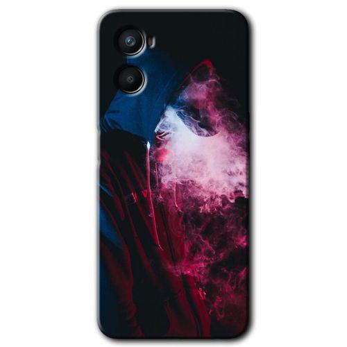 Oppo Reno 3 Kılıf Kapak - Smoke-Man +Hayalet Ekran Yandan Gözükmez