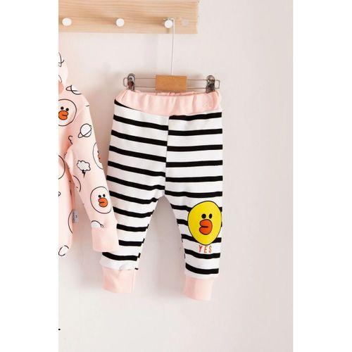 Civciv Desenli 2'li % 100 Pamuk Kız Bebek Takımı