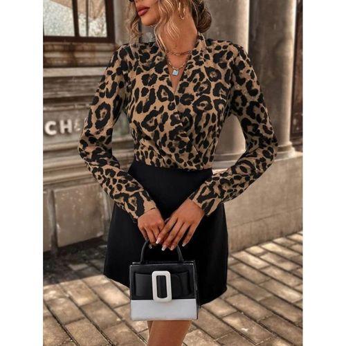 Kadın Uzun Kollu Kruvaze Yakalı üst Dalgıç Alt Ithal Krep Mini Elbise