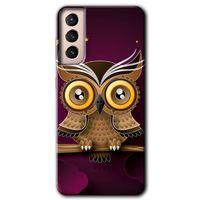 Potkal Hediye Fabrikası Samsung Galaxy S21 Plus HD Baskılı Kılıf + 9D Tam Ekran Koruyucu - Owl Bird Branch