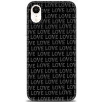 iPhone XR Kılıf HD Baskılı Kılıf - Black Love + Tam Ekran Koruyucu