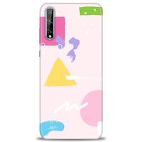 Huawei Y8P Kılıf HD Baskılı Kılıf - Üçgen Kare + Tam Ekran Koruyucu