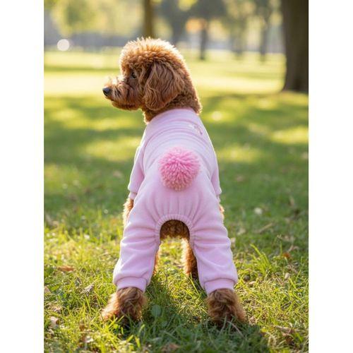Tassel &  Rainbow Soft Pink Pamuklu Köpek Tulumu Pastel Pembe Pijama