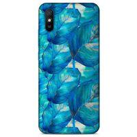 Xiaomi Redmi 9A Uyumlu Kılıf Mavi Delisi (47) Crystal Flex Kılıf Yaprak