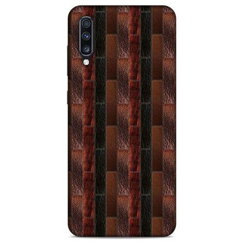 Samsung Galaxy A70s Kılıf Patchwork (8) Baskılı Kılıf Siyah Kahverengi