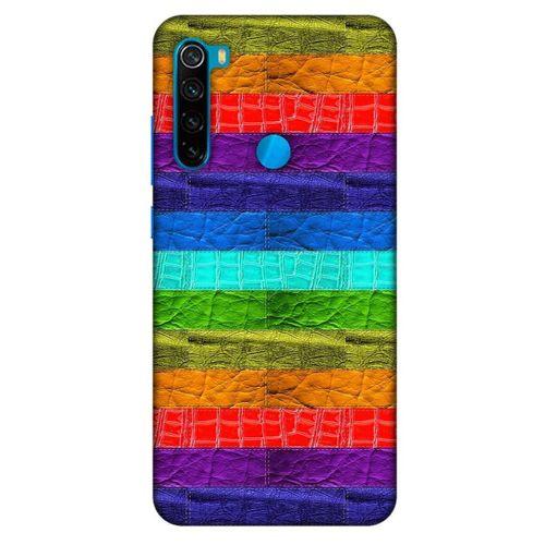 Xiaomi Redmi Note 8 Kılıf Patchwork (38) Neo Hybrid Kılıf Yeşil Kırmızı Mor