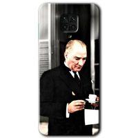 Xiaomi Redmi Note 9 Pro Kılıf Baskılı Arka Kapak - Atatürk Türk Kahvesi +Tam Ekran Koruyucu