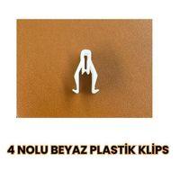 4 Nolu Beyaz Plastik Klips | Universal Sabitleme Klipsi | 100’lü