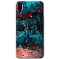 Samsung Galaxy A10s Kılıf Baskılı Kapak - Liquid Colorfull +Tam Kaplayan Mat Seramik