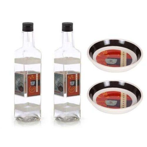 Çin Kase Yağdanlık Tabak Set,2 Adet Yağ Şişesi 2 Adet Mını Tabak