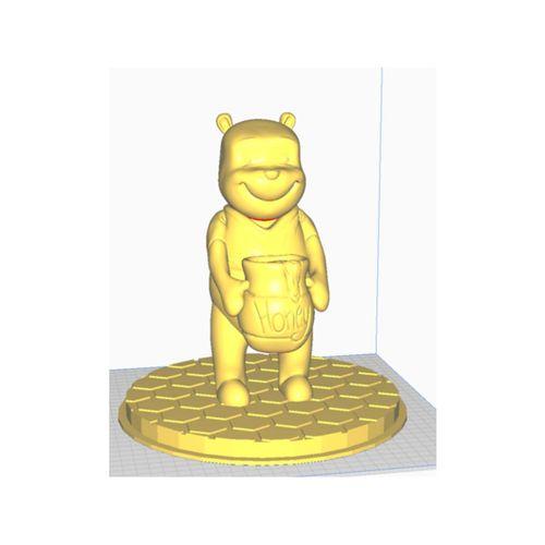 Winnie Puuh Bal Kavanozuyla Ayakta 3D Baskı (Bu ürün Sadece Plastik parçadır - Almadan Önce Soru Sorabilirsiniz)