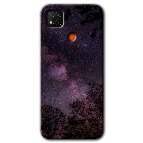 Xiaomi Redmi 9c Kılıf HD Desen Baskılı Arka Kapak + Temperli Cam - Gece Galaksi