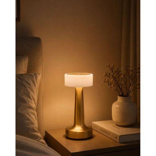 Gold Kare Led Masa Lambası Şarjlı Dimmer Kontrollü Dekoratif Işık