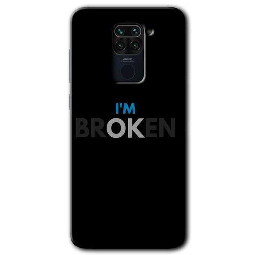 Redmi Note 9 Kılıf HD Desen Baskılı Arka Kapak - Im Broken + Kırılmaz Cam