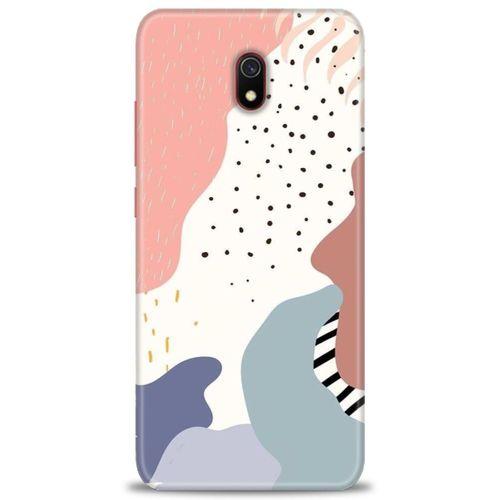 Xiaomi Redmi 8A Kılıf HD Baskılı Kılıf - Yaprak ve Benekler + Tam Ekran Koruyucu